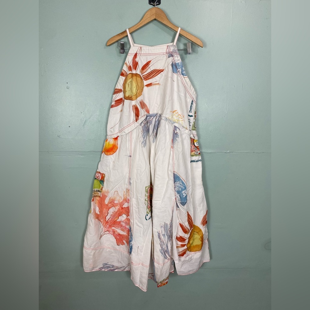 Anthropologie Pilcro Sleeveless Twofer Artsy Midi Dress Large FLAWED FLAWED - Picture 2 of 10